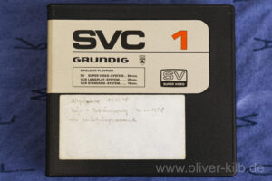 Grundig SVC 1 Kassette für Super Video mit Aufnahmen vom November 1978.