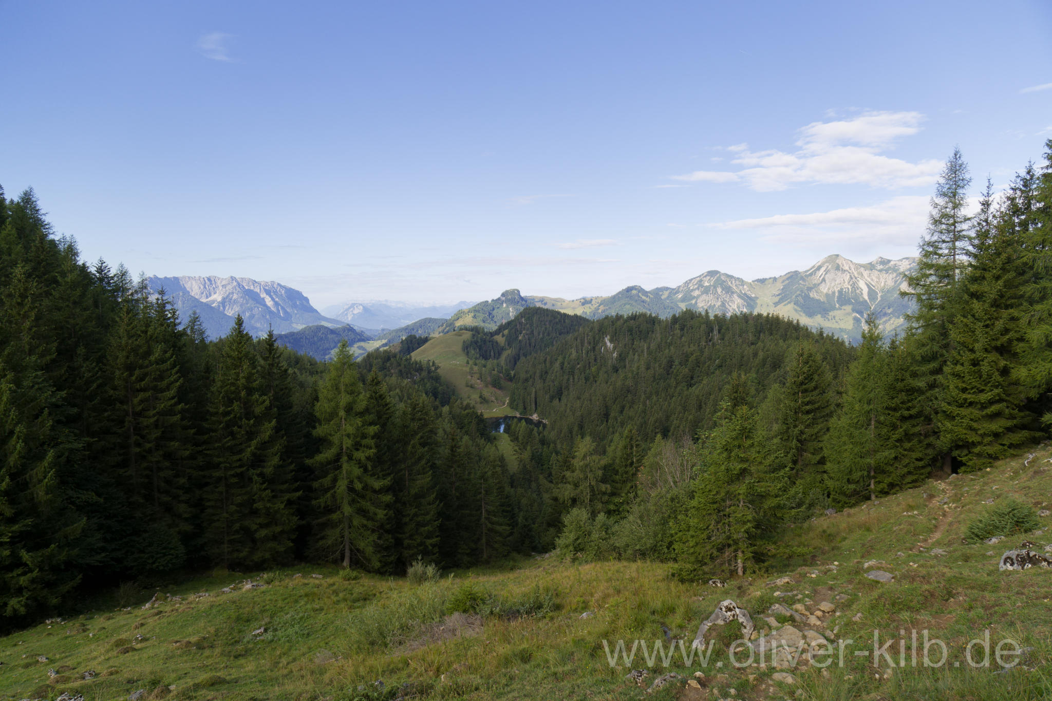 Klein zu sehen: Der Taubensee.